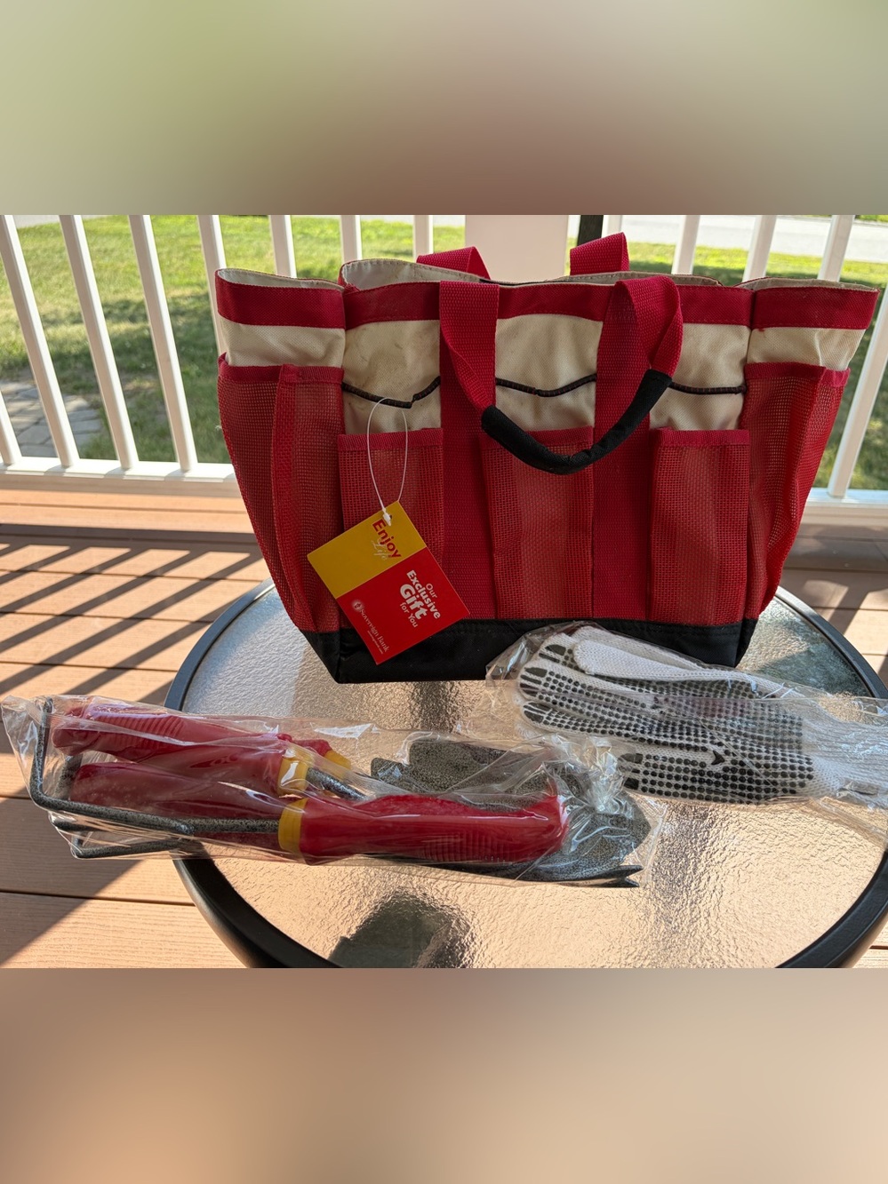 Gardening Bag With 4 Tools and Gloves